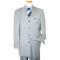 Steve Harvey Collection Platinum With Sky Blue/White Multi Pinstripes Super 120's Merino Wool Vested Suit